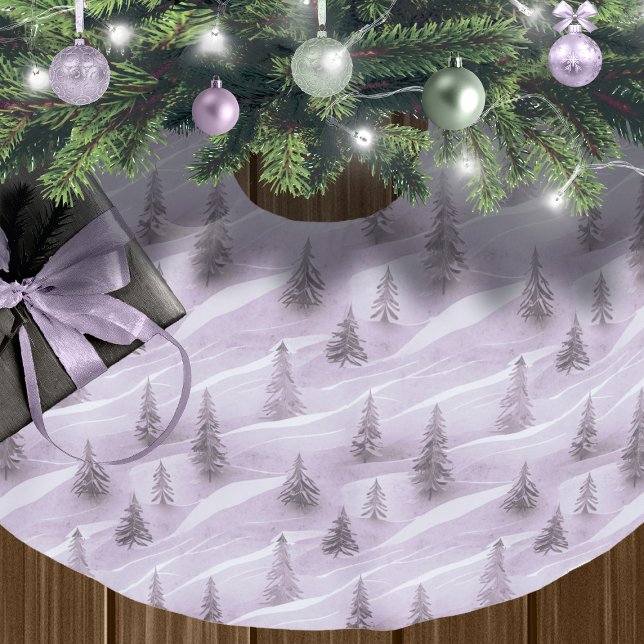 Jupon De Sapin En Polyester Brossé Motif de Noël violet #10 ID1009 (Créateur téléchargé)
