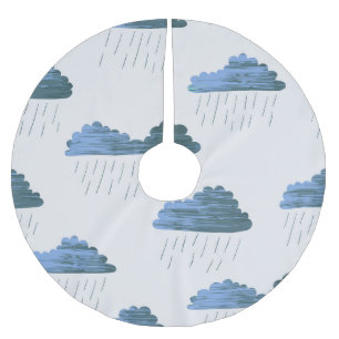 Jupon De Sapin En Polyester Brossé Motif de pluie : Nuages foncés Vintages