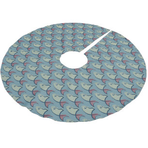 Jupon De Sapin En Polyester Brossé Motif de poissons de point de polka