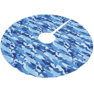 Jupon De Sapin En Polyester Brossé Motif de requin bleu Monogramme