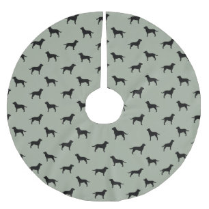 Jupon De Sapin En Polyester Brossé Motif de silhouettes de Labrador Retriever noir