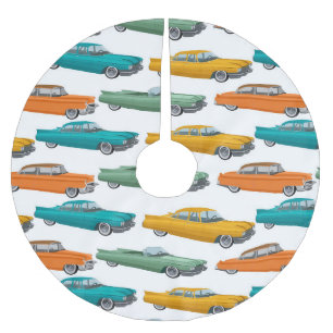 Jupon De Sapin En Polyester Brossé Motif de style Retro Car Fifties