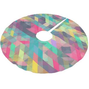 Jupon De Sapin En Polyester Brossé Motif de triangles géométriques cool