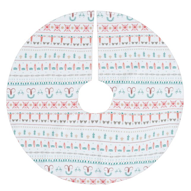 Jupon De Sapin En Polyester Brossé Motif d'hiver léger nordique (Devant)