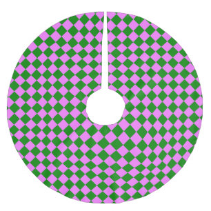 Jupon De Sapin En Polyester Brossé Motif diamant Pink Green Checker