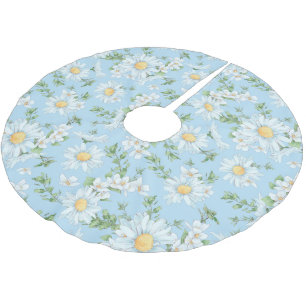 Jupon De Sapin En Polyester Brossé Motif du jardin fleuri Pastel Daisy