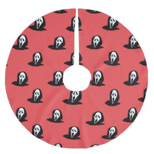 Jupon De Sapin En Polyester Brossé Motif Éffrayant Halloween Ghost Silhouette.