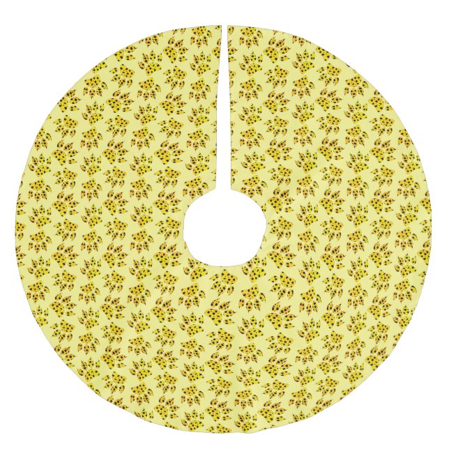 Jupon De Sapin En Polyester Brossé Motif Empreinte de patte Leopard (Devant)