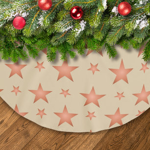 Jupon De Sapin En Polyester Brossé Motif étoilé en terre cuite orange