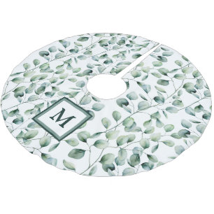 Jupon De Sapin En Polyester Brossé Motif Eucalyptus aquarelle