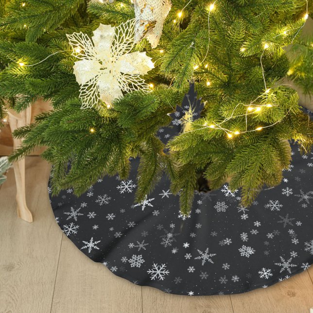 Jupon De Sapin En Polyester Brossé Motif Festif noir et blanc (Créateur téléchargé)