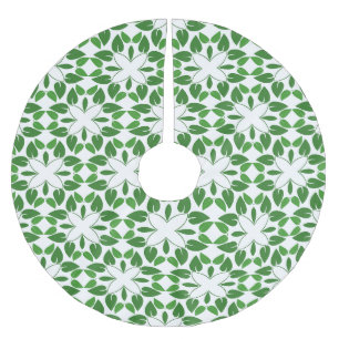 Jupon De Sapin En Polyester Brossé Motif Feuille, Motif De Feuilles, Feuilles Verts