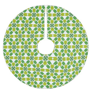 Jupon De Sapin En Polyester Brossé Motif Feuille, Motif De Feuilles, Feuilles Verts