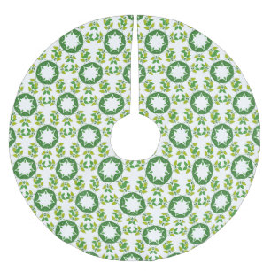Jupon De Sapin En Polyester Brossé Motif Feuille, Motif De Feuilles, Feuilles Verts