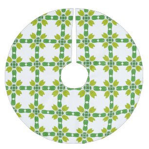 Jupon De Sapin En Polyester Brossé Motif Feuille, Motif De Feuilles, Feuilles Verts
