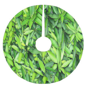 Jupon De Sapin En Polyester Brossé Motif Feuille verdoyant - Nature Botanique