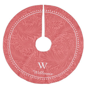 Jupon De Sapin En Polyester Brossé Motif fleur de pied-d'alouette rouge vintage perso