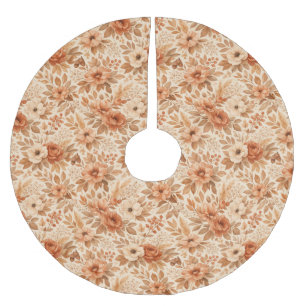 Jupon De Sapin En Polyester Brossé Motif floral automnal cosy