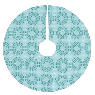 Jupon De Sapin En Polyester Brossé Motif floral, bleu Turquoise
