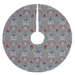 Jupon De Sapin En Polyester Brossé Motif floral indigo vintage de William Morris
