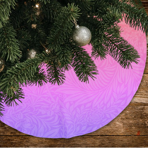 Jupon De Sapin En Polyester Brossé Motif floral ombré arc-en-ciel vintage
