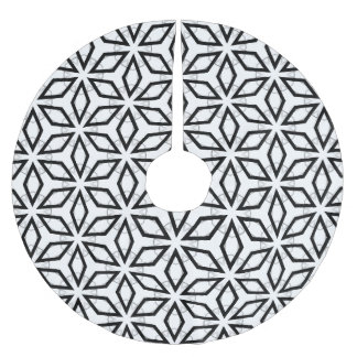 Jupon De Sapin En Polyester Brossé Motif géométrique noir et argent blanc