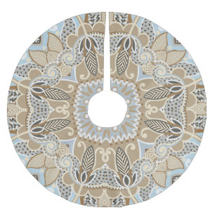 Jupon De Sapin En Polyester Brossé Motif Mandala/Carrelage marocain