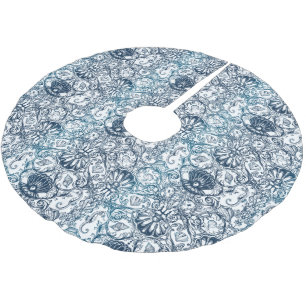 Jupon De Sapin En Polyester Brossé Motif maritime Vintage