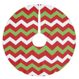 Jupon De Sapin En Polyester Brossé Motif moderne de Chevron de Noël