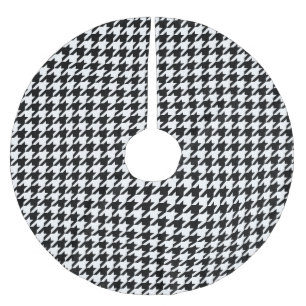 Jupon De Sapin En Polyester Brossé Motif noir blanc Houndstooth