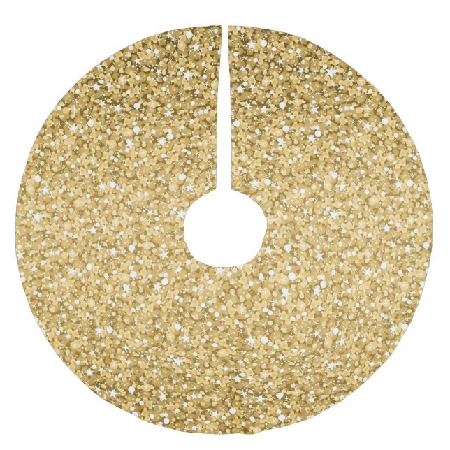 Jupon De Sapin En Polyester Brossé Motif Parties scintillant or (Devant)