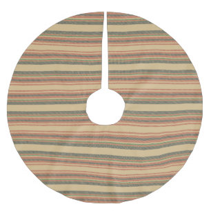 Jupon De Sapin En Polyester Brossé Motif rayé beige rouge vert noir vintage