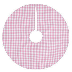 Jupon De Sapin En Polyester Brossé Motif rose de contrôle de guingan