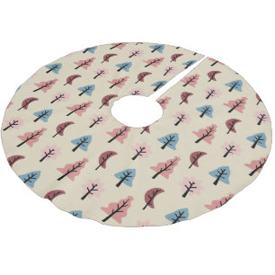 Jupon De Sapin En Polyester Brossé Motif rose pastel de l'arbre de cuisine