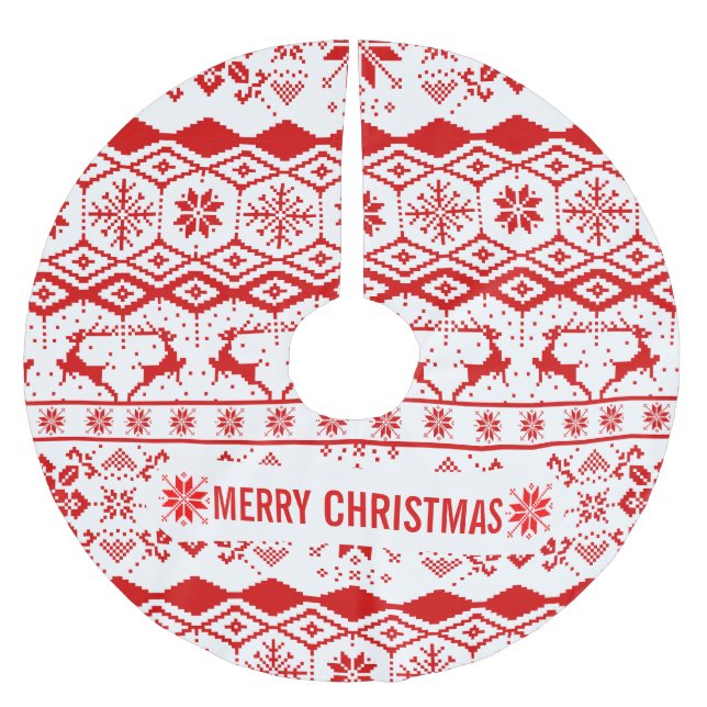 Jupon De Sapin En Polyester Brossé Motif rouge (Devant)