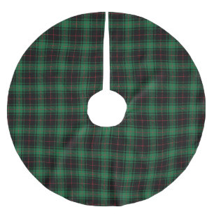 Jupon De Sapin En Polyester Brossé Motif rustique rouge rouge tartan noir