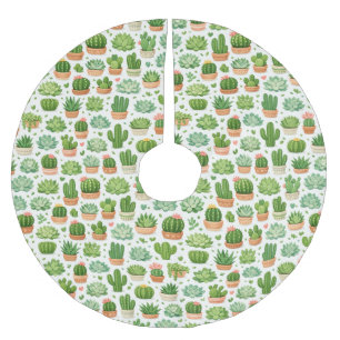 Jupon De Sapin En Polyester Brossé Motif sans couture de plante succulente mignonne