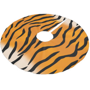 Jupon De Sapin En Polyester Brossé Motif sauvage de rayures de tigre