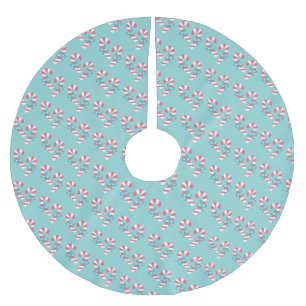 Jupon De Sapin En Polyester Brossé Motif Sucre de canne rose mignon - Aqua Blue Chris