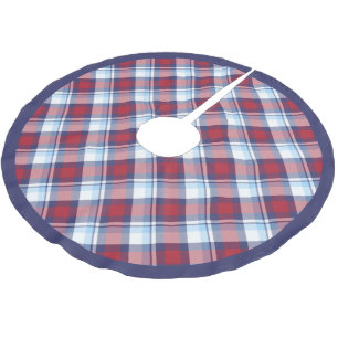 Jupon De Sapin En Polyester Brossé Motif traditionnel américain Rouge Blanc Bleu Tart