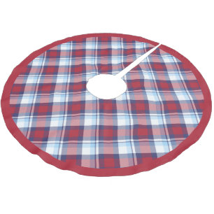 Jupon De Sapin En Polyester Brossé Motif traditionnel américain Rouge Blanc Bleu Tart