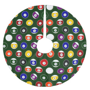 Jupon De Sapin En Polyester Brossé Motif vert de billards de boule de piscine