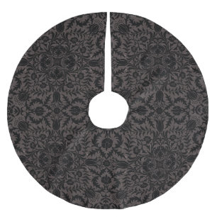 Jupon De Sapin En Polyester Brossé Motif vigne sans couture Wm Morris noir charbon