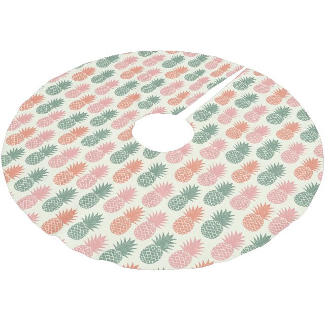 Jupon De Sapin En Polyester Brossé Motif Vintage à l'ananas 2 (Angle)
