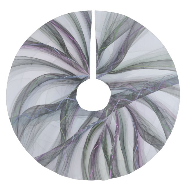 Jupon De Sapin En Polyester Brossé Motions Filigree Moderne Abstrait pivotant Fractal (Devant)