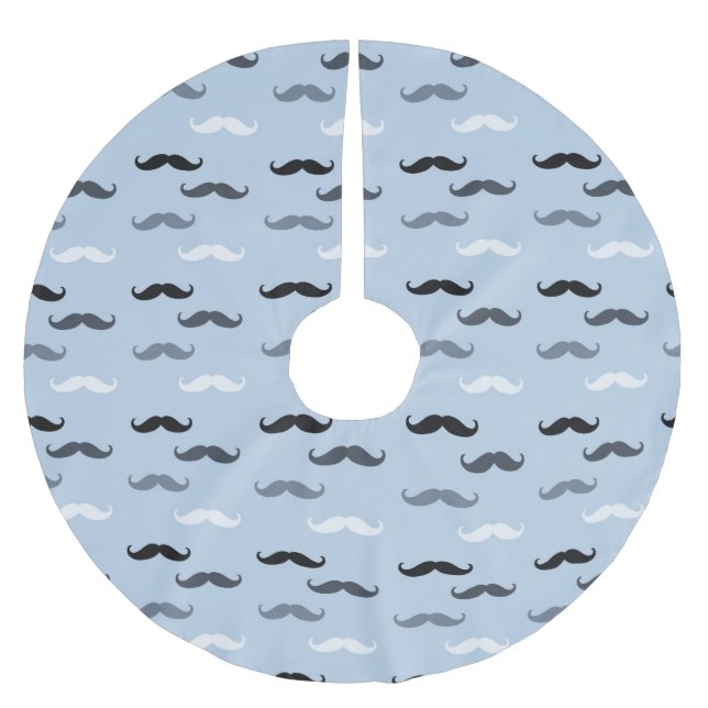 Jupon De Sapin En Polyester Brossé Moustaches noires bleues (Devant)