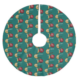 Jupon De Sapin En Polyester Brossé Mouton Baa Humbug Décorations de Noël Dessin Animé