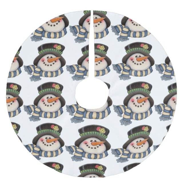 Jupon De Sapin En Polyester Brossé Neige (Devant)