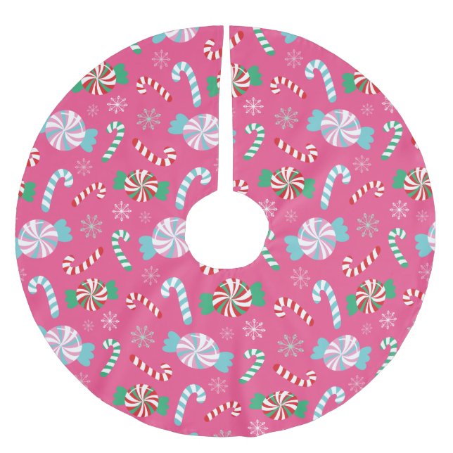 Jupon De Sapin En Polyester Brossé Noël Arbre Jupe bonbon Imaginaire rêve (Devant)