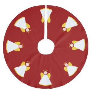 Jupon De Sapin En Polyester Brossé Noël blanc d'or rouge d'anges de vacances de Noë